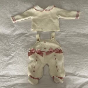 Classic Cream and Pink Baby Matching Set